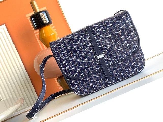 Goyard original canvas belvedere MM bag GY0073 navy blue