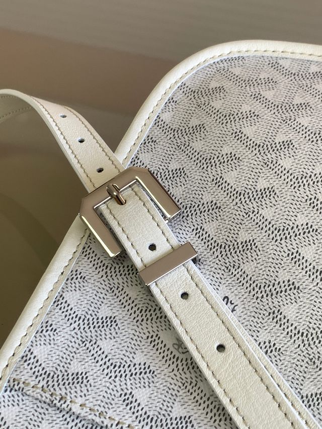 Goyard original canvas belvedere MM bag GY0073 white