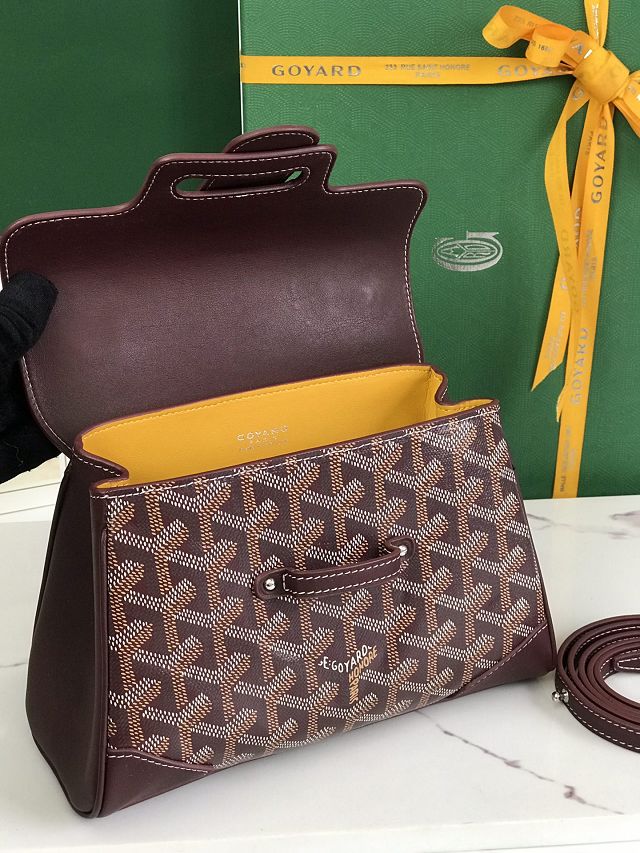 Goyard original canvas saigon souple mini bag GY0007 burgundy