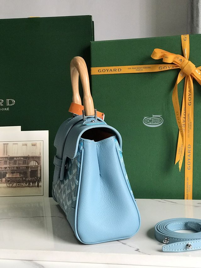 Goyard original canvas saigon souple mini bag GY0007 sky blue