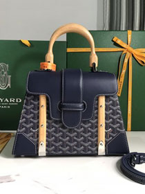 Goyard original canvas saigon structure PM bag GY0075 navy blue