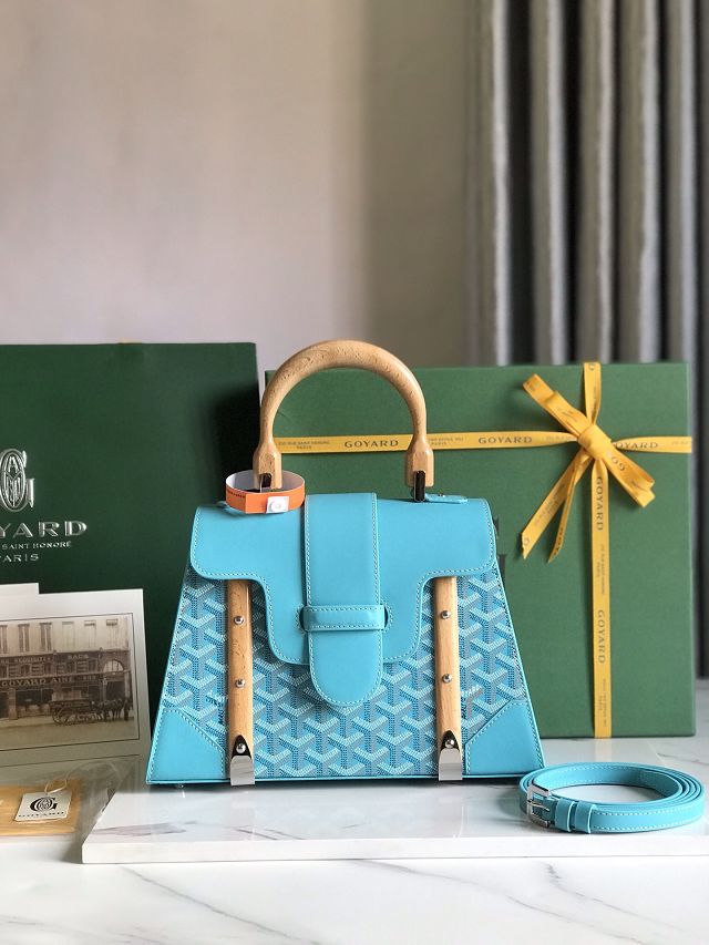 Goyard original canvas saigon structure PM bag GY0075 sky blue