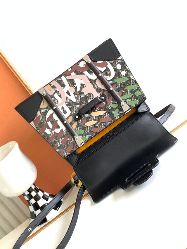 Goyard original canvas saigon structure mini bag GY0009 black&pink