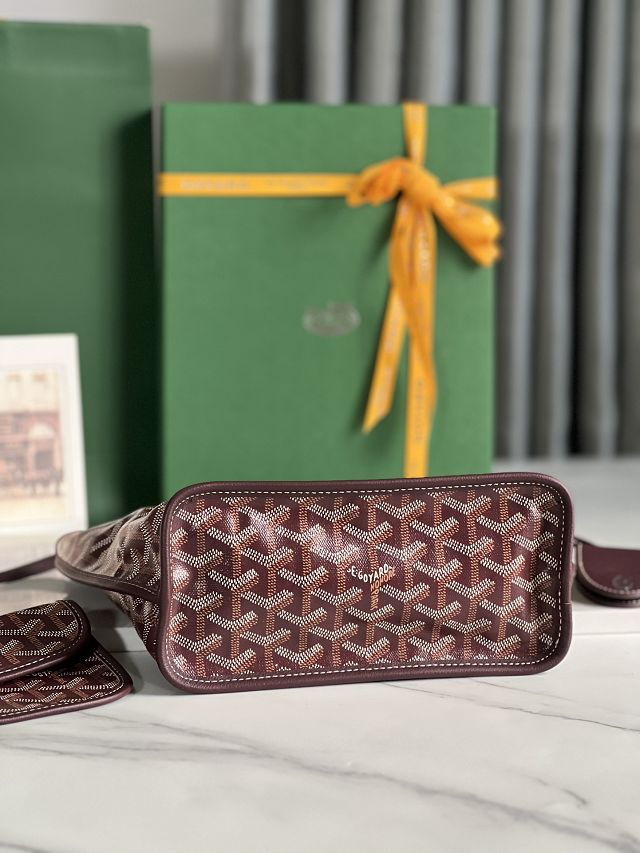 Goyard original calfskin&canvas reversible anjou mini bag GY0084 burgundy