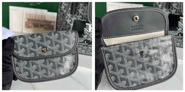 Goyard original calfskin&canvas reversible anjou mini bag GY0084 grey