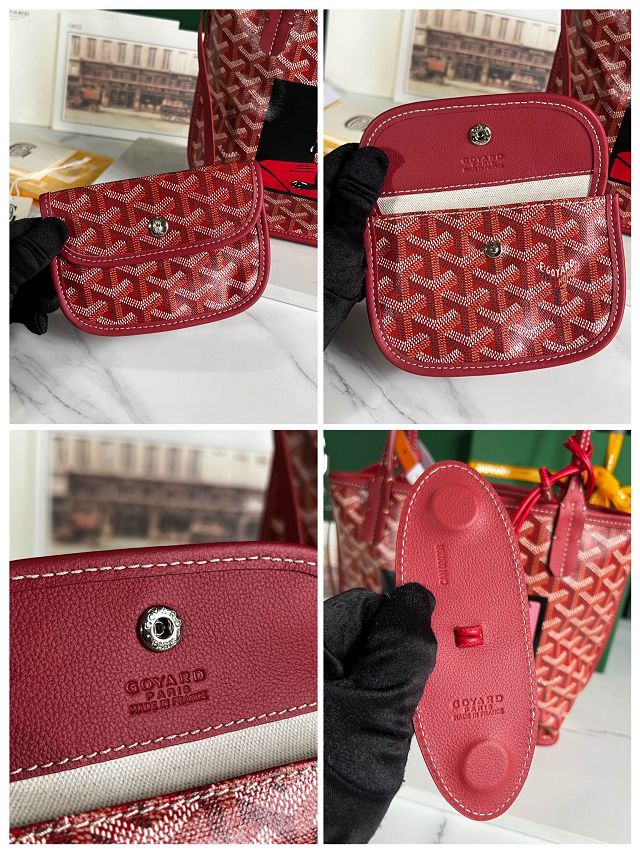 Goyard original calfskin&canvas reversible anjou mini bag GY0084 red