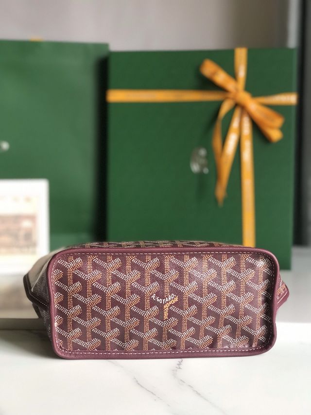 Goyard original calfskin&canvas reversible anjou mini bag GY0086 burgundy