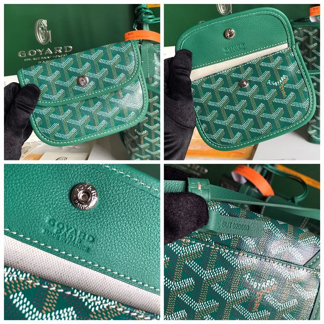 Goyard original calfskin&canvas reversible anjou mini bag GY0086 green