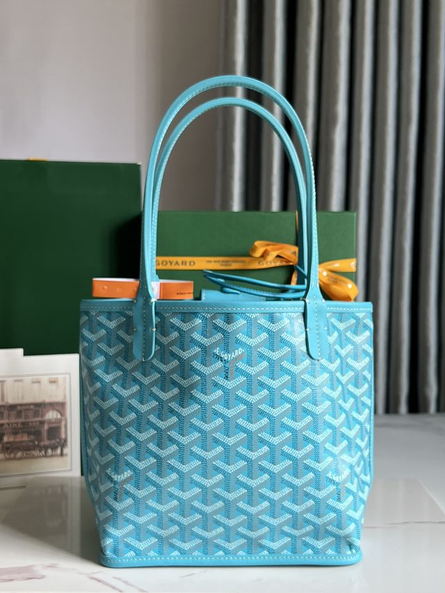 Goyard original calfskin&canvas reversible anjou mini bag GY0086 sky blue