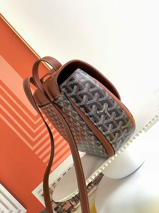 Goyard original calfskin&canvas saint honore 233 bag GY0077 black&brown