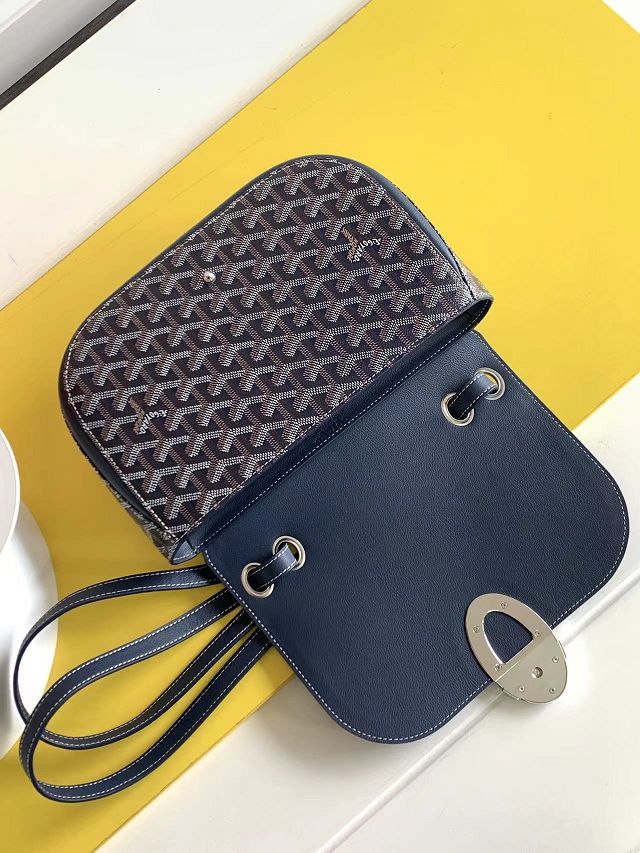 Goyard original calfskin&canvas saint honore 233 bag GY0077 navy blue