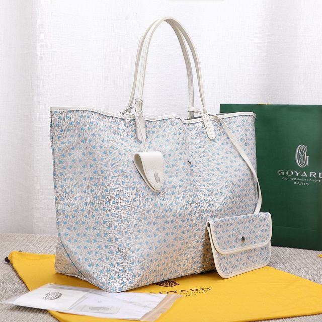 Goyard original canvas saint louis GM bag GY0079 white&blue