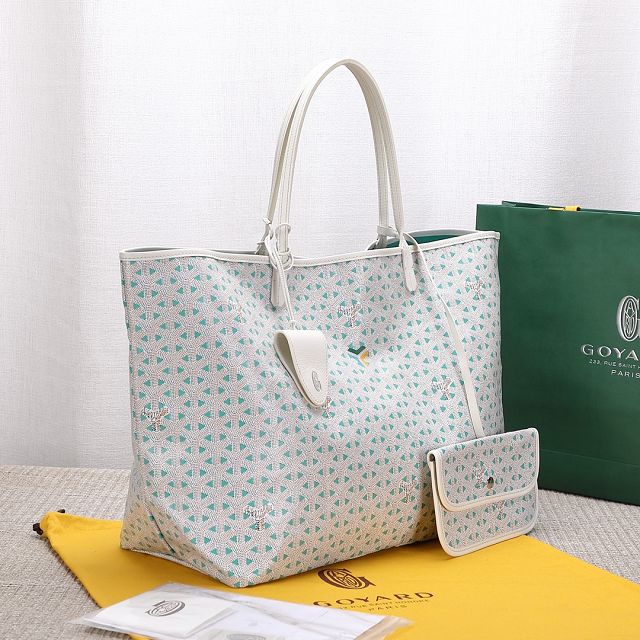 Goyard original canvas saint louis GM bag GY0079 white&green