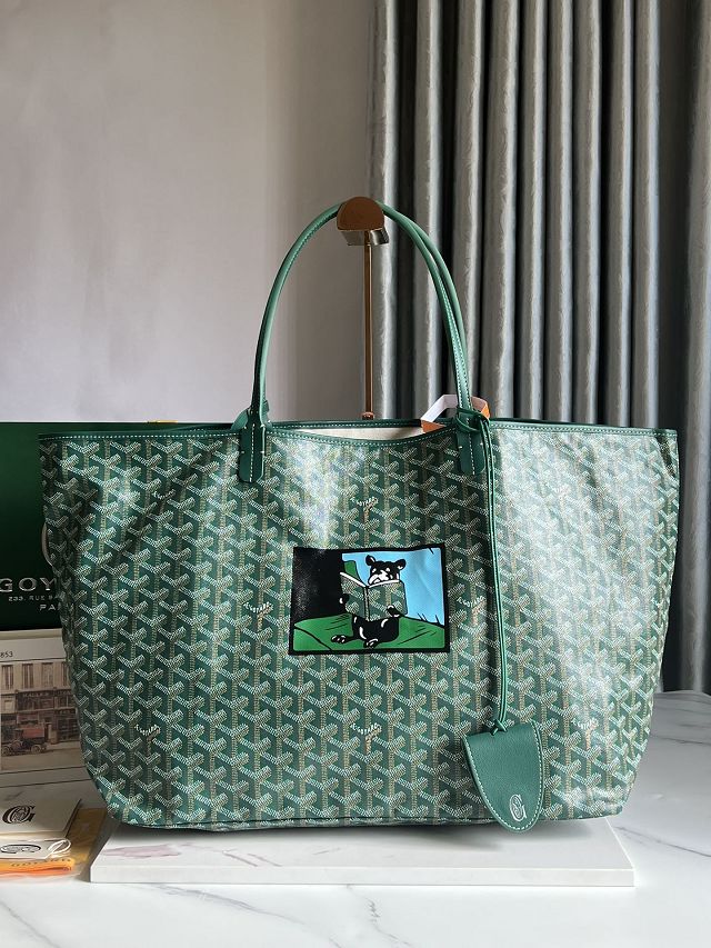 Goyard original canvas saint louis GM bag GY0081 green	