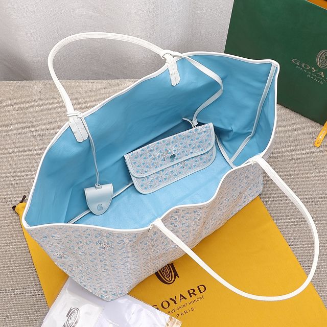 Goyard original canvas saint louis PM bag GY0078 white&blue