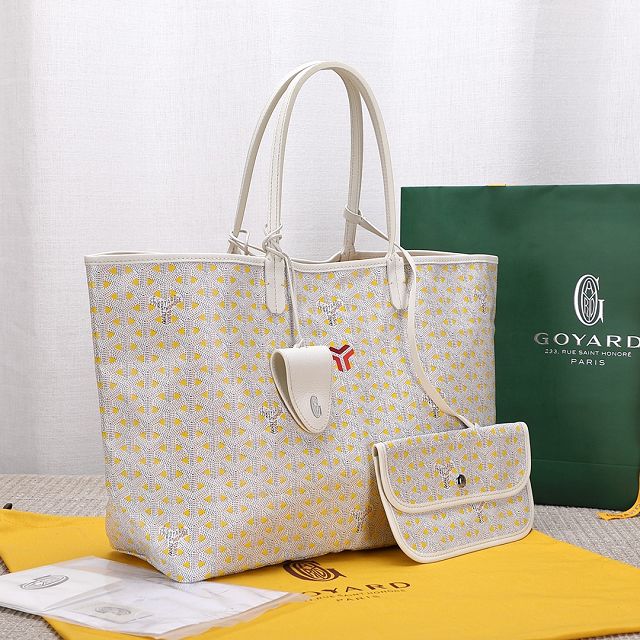 Goyard original canvas saint louis GM bag GY0079 white&yellow	