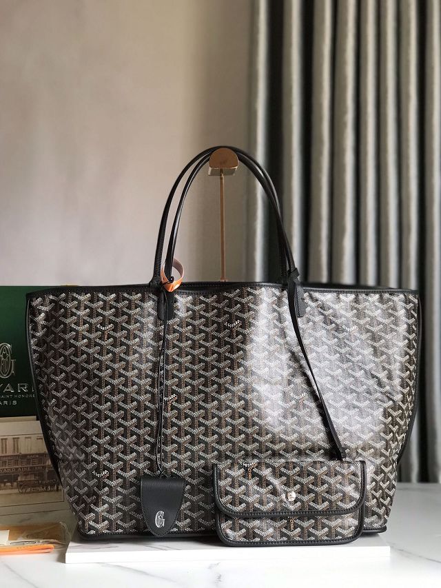 Goyard original calfskin&canvas reversible anjou GM bag GY0088 black