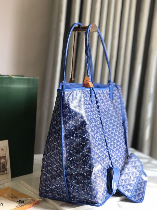 Goyard original calfskin&canvas reversible anjou GM bag GY0088 blue