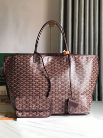 Goyard original calfskin&canvas reversible anjou GM bag GY0088 burgundy