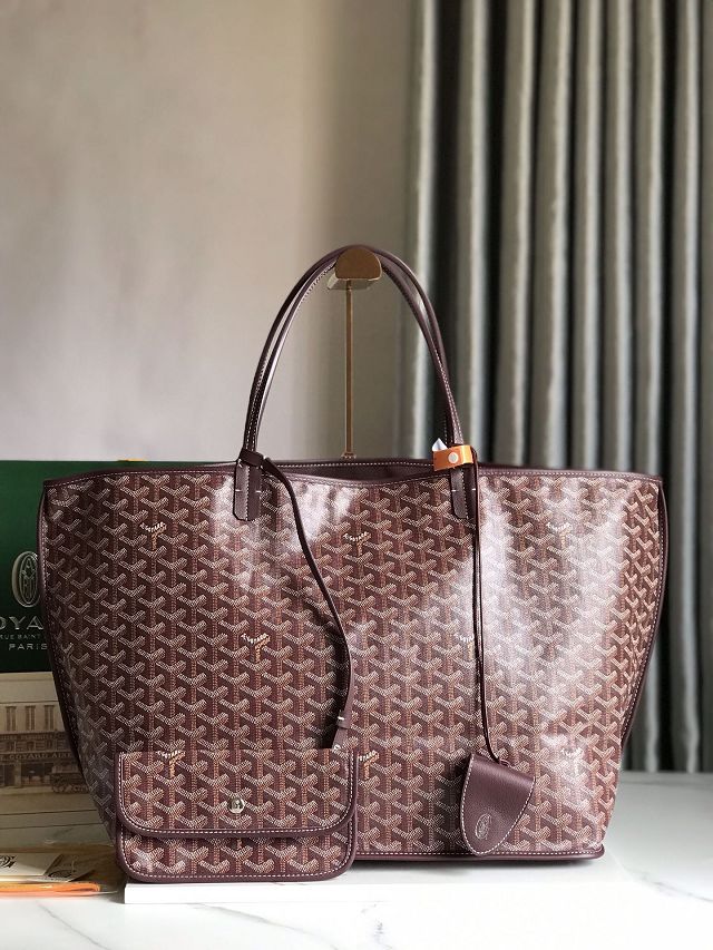 Goyard original calfskin&canvas reversible anjou GM bag GY0088 burgundy