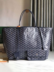 Goyard original calfskin&canvas reversible anjou GM bag GY0088 navy blue