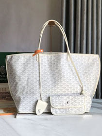 Goyard original calfskin&canvas reversible anjou GM bag GY0088 white	