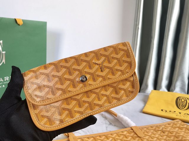 Goyard original calfskin&canvas reversible anjou GM bag GY0088 yellow