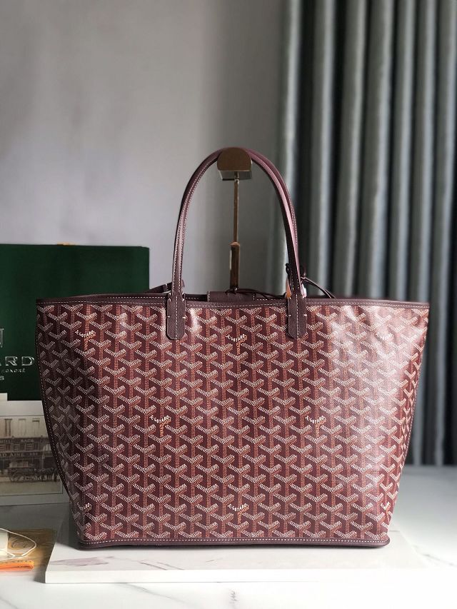 Goyard original calfskin&canvas reversible anjou PM bag GY0087 burgundy