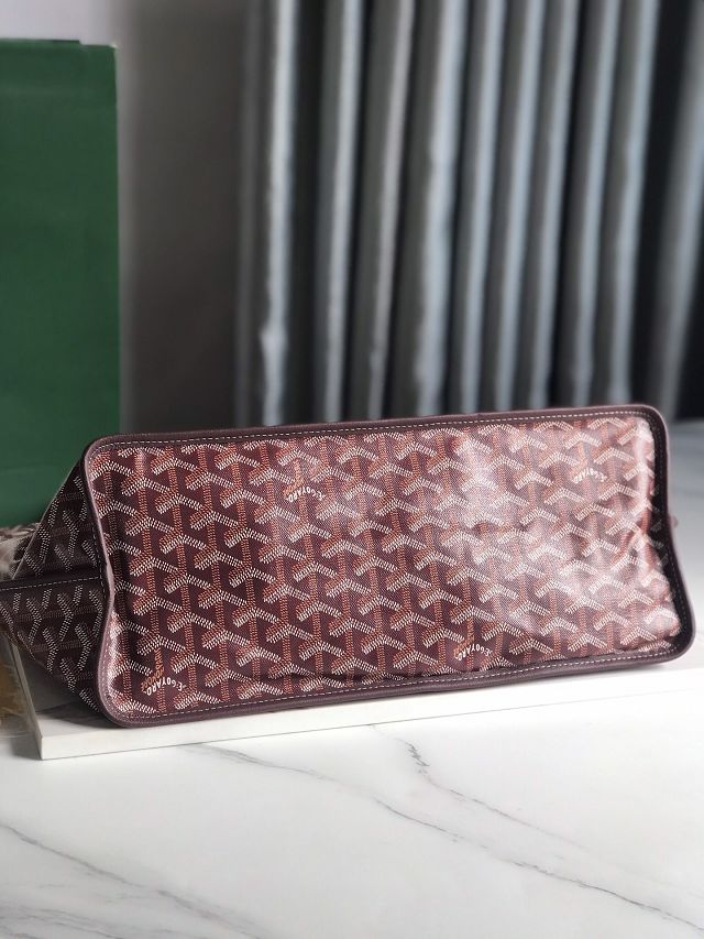 Goyard original calfskin&canvas reversible anjou PM bag GY0087 burgundy