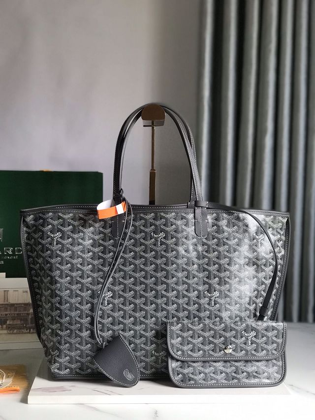 Goyard original calfskin&canvas reversible anjou PM bag GY0087 grey