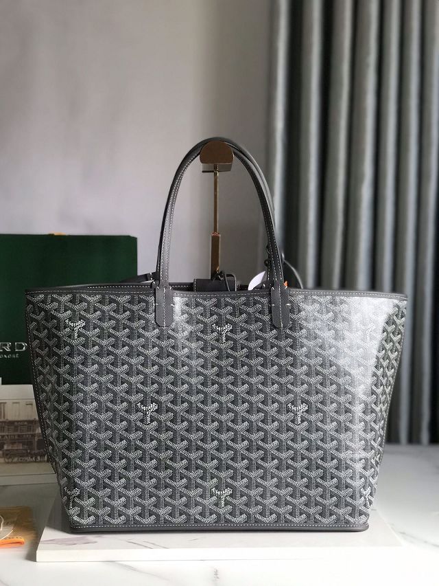 Goyard original calfskin&canvas reversible anjou PM bag GY0087 grey