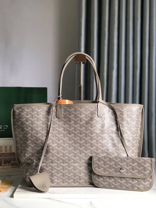 Goyard original calfskin&canvas reversible anjou PM bag GY0087 light grey