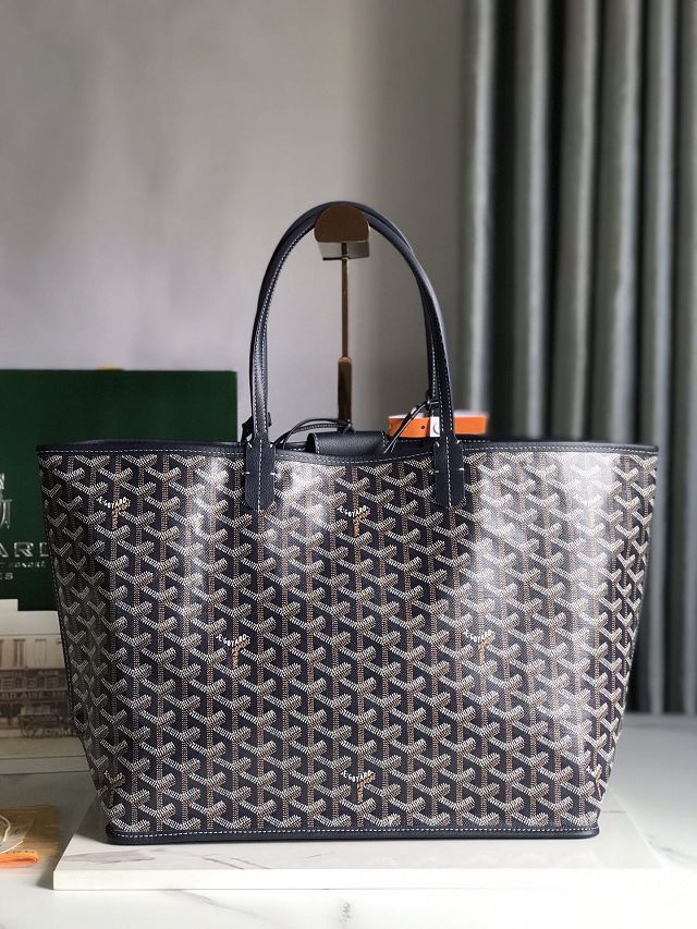 Goyard original calfskin&canvas reversible anjou PM bag GY0087 navy blue