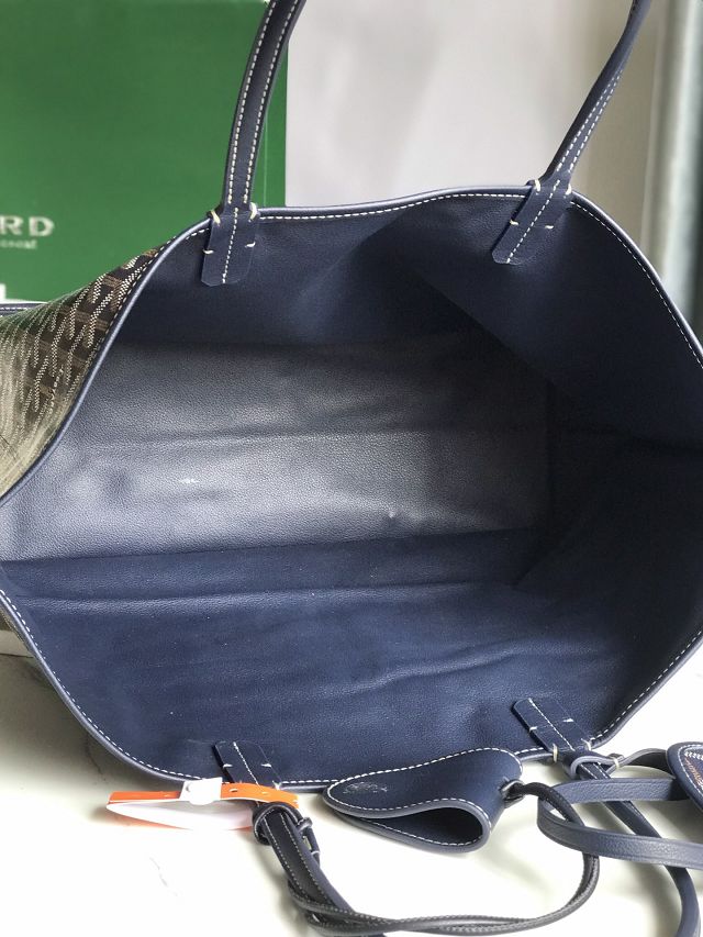 Goyard original calfskin&canvas reversible anjou PM bag GY0087 navy blue