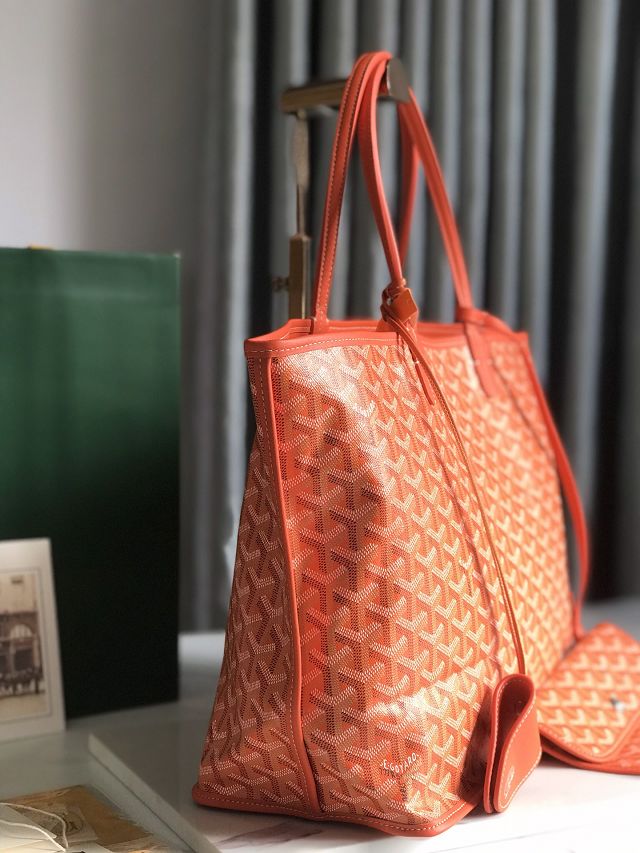 Goyard original calfskin&canvas reversible anjou PM bag GY0087 orange