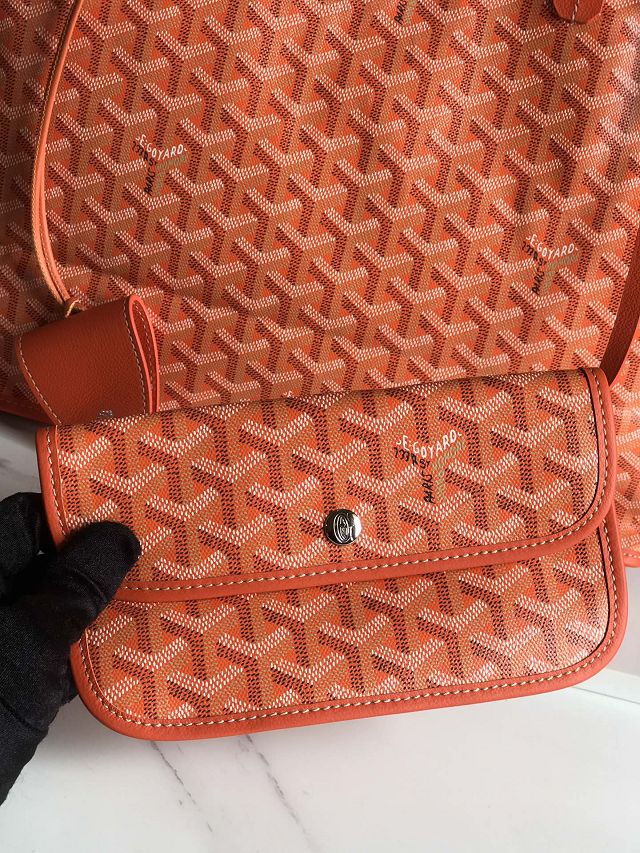 Goyard original calfskin&canvas reversible anjou PM bag GY0087 orange