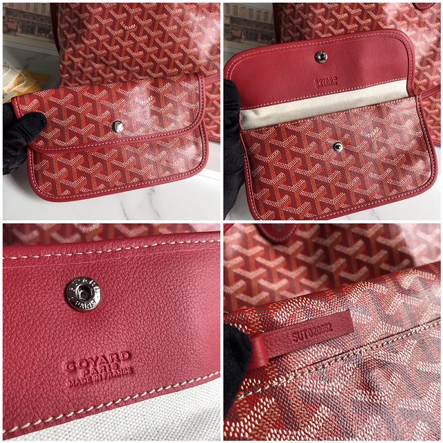 Goyard original calfskin&canvas reversible anjou GM bag GY0088 red