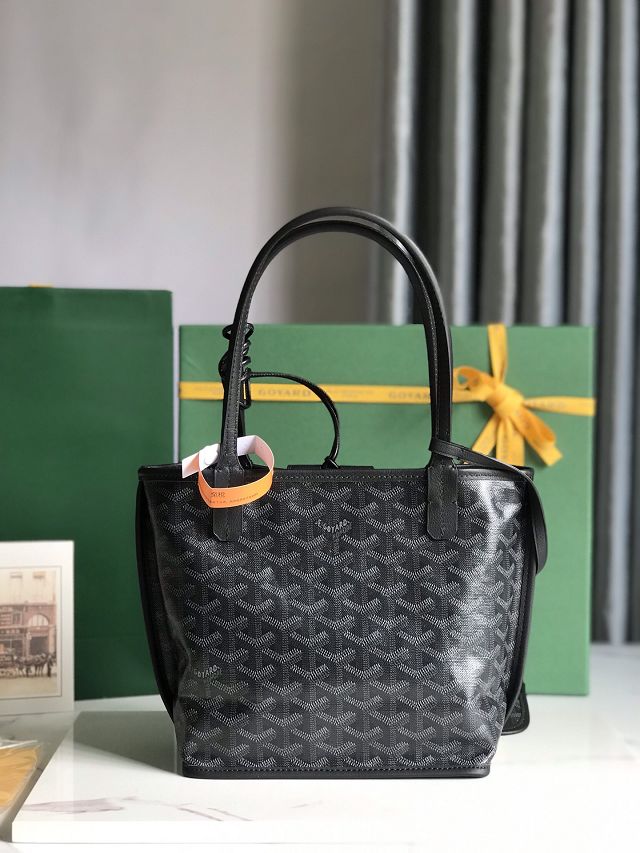 Goyard original calfskin&canvas reversible anjou mini bag GY0086 black