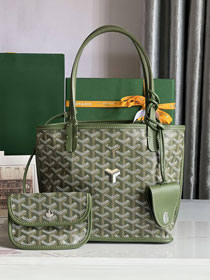 Goyard original calfskin&canvas reversible anjou mini bag GY0086 khaki