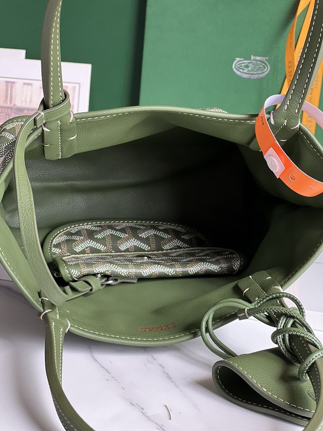 Goyard original calfskin&canvas reversible anjou mini bag GY0086 khaki