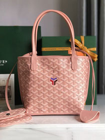 Goyard original calfskin&canvas reversible anjou mini bag GY0086 pink