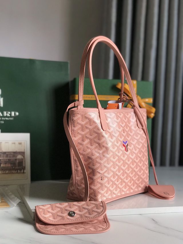 Goyard original calfskin&canvas reversible anjou mini bag GY0086 pink