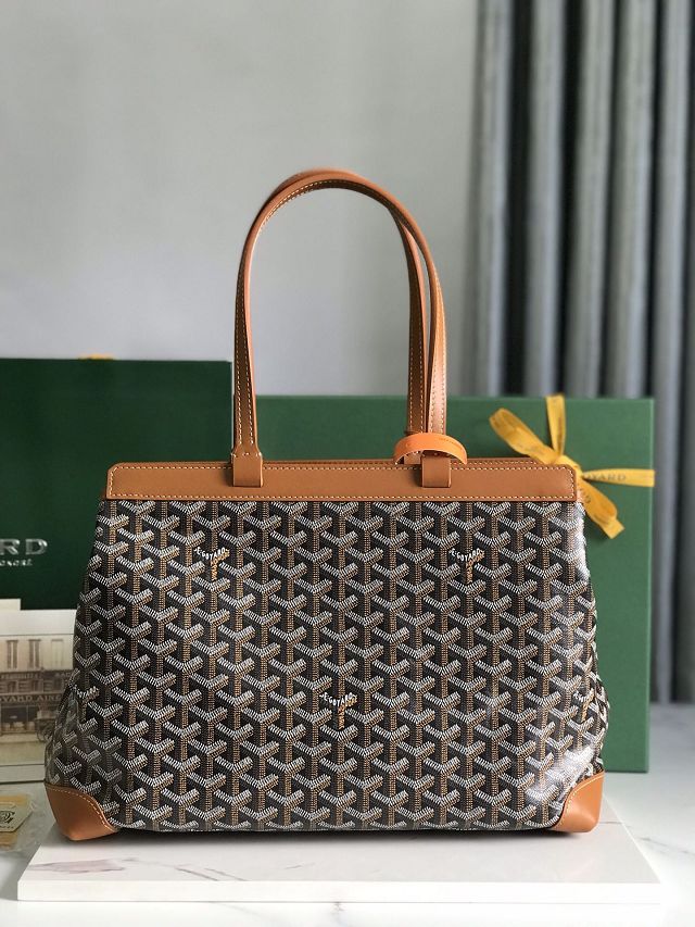 Goyard original canvas bellechasse biaude PM bag GY0091 black&brown