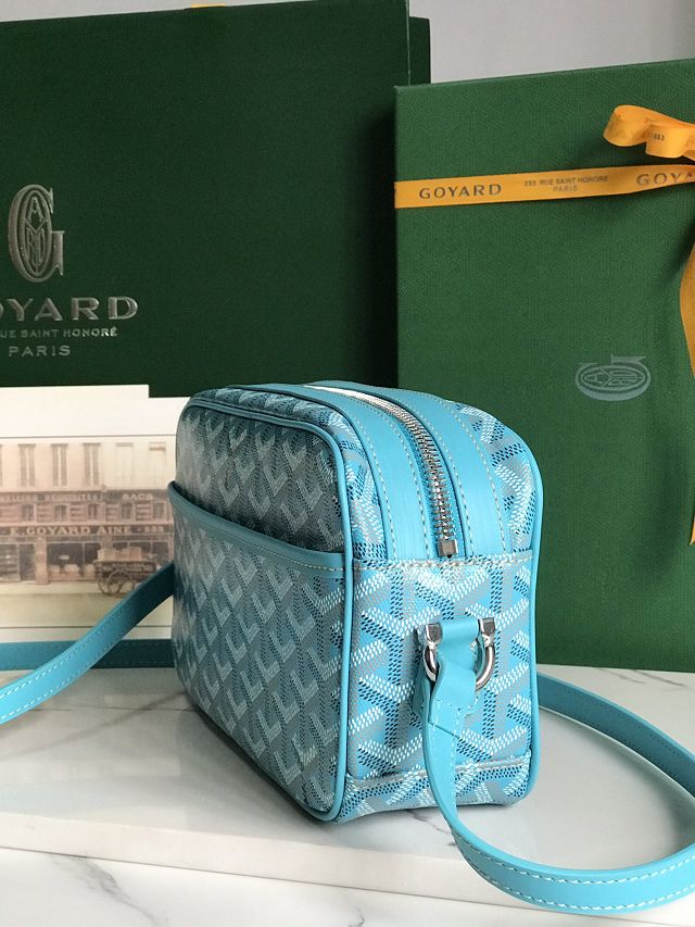 Goyard original canvas cap vert bag GY0015 sky blue