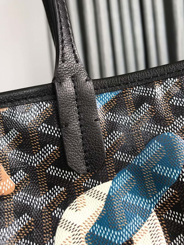 Goyard original canvas saint louis GM bag GY0090 black&blue