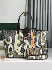 Goyard original canvas saint louis PM bag GY0089 black&green