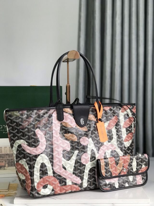 Goyard original canvas saint louis PM bag GY0089 black&pink