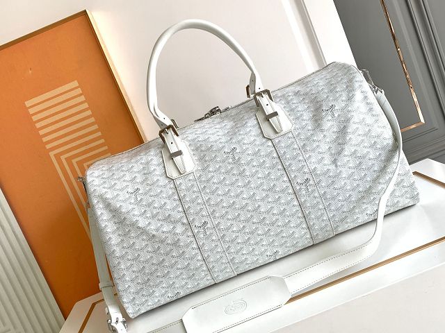 Goyard original canvas boston 50 bag GY0097 white