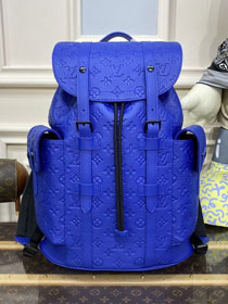 Louis vuitton original calfskin christopher backpack MM M23189 blue