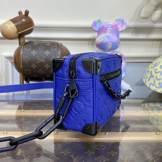 Louis vuitton original calfskin mini soft trunk M82558 blue